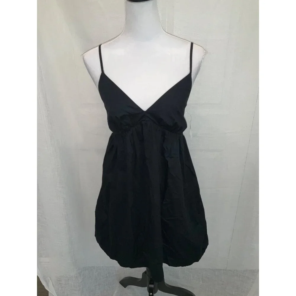 Old Navy Black Spaghetti Strap Dress size Small NEW 100% Cotton - Picture 2 of 7